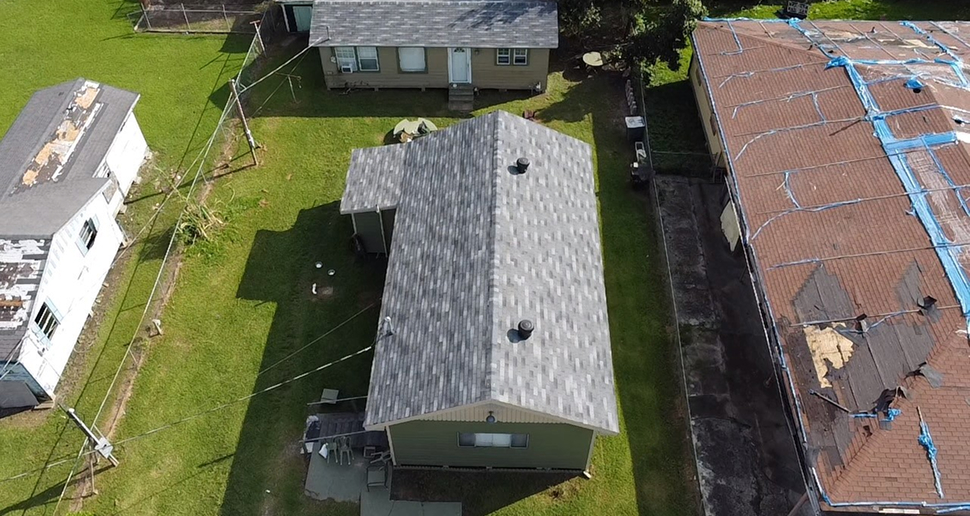 new roof viewed from above
